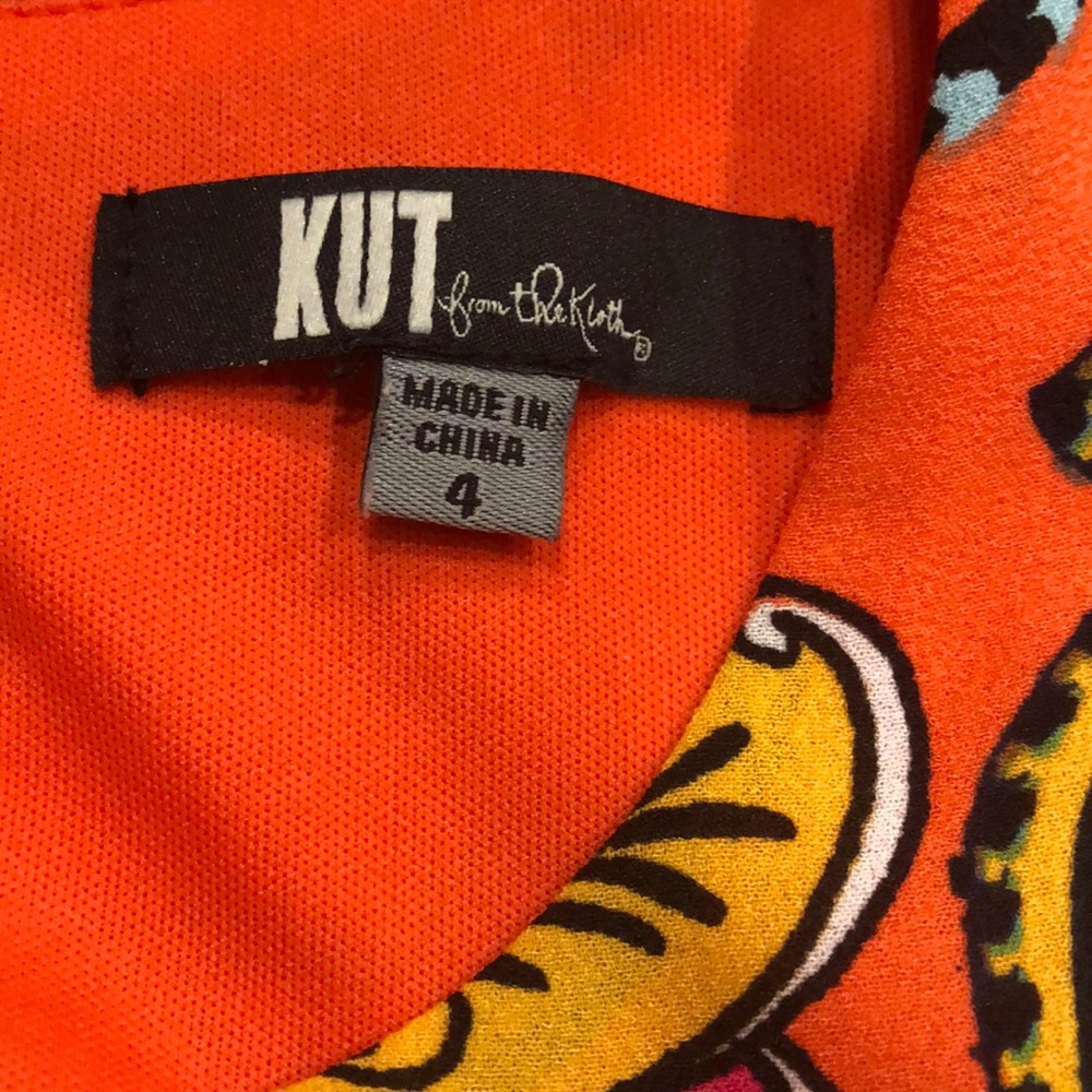 KUT from the kloth orange paisley print dress - Picture 6 of 8